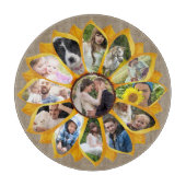 Familie Foto Collage Sunflower Burlap 13 Pics Easy Snijplank (Voorkant)