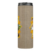 Familie Foto Collage Sunflower Burlap 13 Pics Easy Thermosbeker (Achterkant)