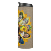 Familie Foto Collage Sunflower Burlap 13 Pics Easy Thermosbeker (Geroteerd rechts)