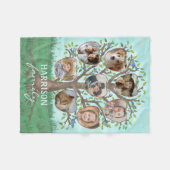 Familie Foto Collage Tree 8 Afbeeldingen | Naam Ea Fleece Deken (Voorkant (Horizontaal))