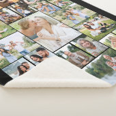 Familie Foto Collage White 31 Afbeelding Black Sherpa Deken (3/4)