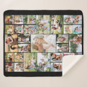 Familie Foto Collage White 31 Afbeelding Black Sherpa Deken (Voorkant (horizontaal))