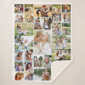 Familie Foto Collage White 31 Afbeelding Sherpa Deken (Voorkant)