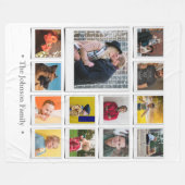 Familie Foto Collage White Huge Fleece Blanket Deken (Voorkant (Horizontaal))