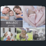 Familie foto collage witte lijnen krijtbord blok iPad cover<br><div class="desc">Transformeer uw tablet in een galerij van uw meest gewaardeerde momenten met onze "Cherished Memories" Family Photo Collage Chalkboard iPad Smart Hoesje. Deze hoes is niet alleen een beschermend accessoire, maar een gepersonaliseerde vitrine van uw favoriete familieherinneringen, die de populaire trend van fotopersonalisatie weerspiegelt die wordt gezien in de best...</div>