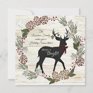 Familie Foto Collage Wood Farmhouse Kerstmis Feestdagenkaart