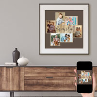 Familie Foto Collage Wood Kijk Lijst Brown