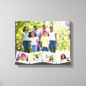 Familie Foto Collage Zigzag Foto Strip Dark Gray Canvas Afdruk (Voorkant)