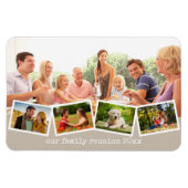 Familie Foto Collage Zigzag Fotostrip Beige Magneet (Horizontaal)