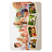 Familie Foto Collage Zigzag Fotostrip Beige Magneet (Verticaal)