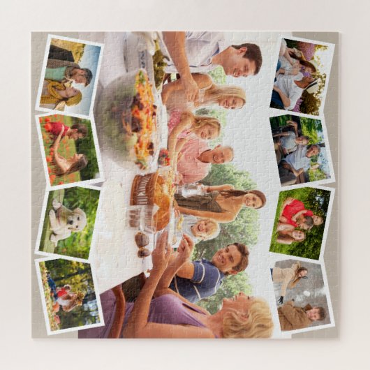 Familie Foto collage Zigzag Fotostrips Square Legpuzzel (Horizontaal)