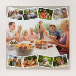 Familie Foto collage Zigzag Fotostrips Square Legpuzzel<br><div class="desc">Creëer uw eigen puzzel met uw eigen aangepaste tekst en enkele van uw favoriete familiefoto's. De sjabloon is opstelling klaar voor u om tot negen verschillende foto's toe te voegen. De hoofdfoto zal als achtergrond worden gebruikt en de resterende 8 foto's zullen in een zigzag fotostrip langs de bovenkant en...</div>
