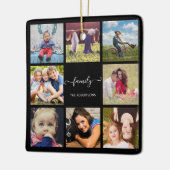 Familie foto Collage zwart, aangepast Keramisch Ornament (Links)