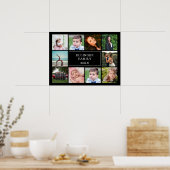 Familie foto Collage zwart, aangepast Poster (Keuken)