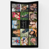 Familie foto Collage zwart, aangepast Spandoek (Verticaal)
