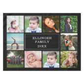 Familie foto Collage zwart, aangepast Tafelkleed (Voorkant (Horizontaal))