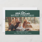 Familie Foto Eenvoudige Geboorte Religieuze Kerstm Feestdagenkaart (Voorkant)