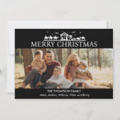 Familie Foto Eenvoudige Geboorte Religieuze Kerstm Feestdagenkaart (Voorkant)