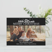 Familie Foto Eenvoudige Geboorte Religieuze Kerstm Feestdagenkaart (Staand voorkant)