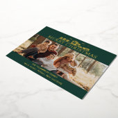 Familie Foto Eenvoudige Geboorte Religieuze Kerstm Folie Feestdagenkaart (Gedraaid)