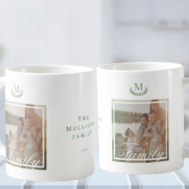 Familie Foto elegante Monogram Krans Koffiemok