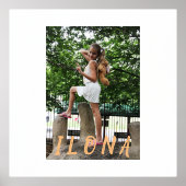 Familie Foto en Naam thin Border Gold of Silver Folie Afdrukken (Voorkant)