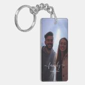 familie Foto en Tekst 2 Fotocollage Sleutelhanger (Voorkant Links)