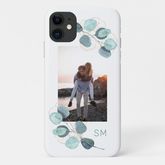 Familie Foto Eucalyptus Botanische monogrammen Case-Mate iPhone Case (Achterkant)