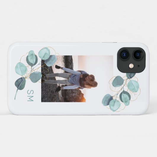Familie Foto Eucalyptus Botanische monogrammen Case-Mate iPhone Case (Achterkant (horizontaal))