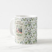  Familie Foto Foliage Groen Kerstmis Koffiemok (Voorkant links)