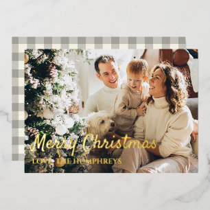 Familie Foto Folie Kerst Kaart