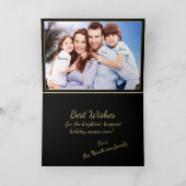 Familie Foto Gold, Silver Holiday Kerstmis Kaart (Binnen)