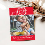 FAMILIE FOTO grappige kerstman's mooie lijst stemp Feestdagenkaart<br><div class="desc">door kat massard >>> www.simplysweetPAPERIE.com <<< Een leuk ontwerp met authentieke Santa's Approval stempel - NICE LIST! Hebben jullie kinderen het gehaald? TIPS 1. Als u de foto wilt vergroten/verkleinen, klikt u op de knop "Aanpassen". 2. U kunt ook de lettertypen wijzigen, verplaatsen en meer tekst toevoegen! HULP NODIG OM...</div>