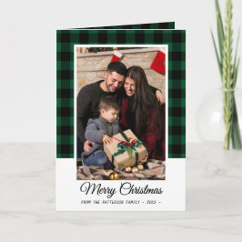 Familie Foto Green Buffalo Pset Merry Kerstry Kaart