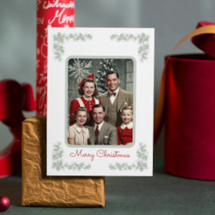  Familie Foto Groene Pijn Lijst Kerst Feestdagenkaart