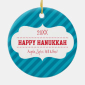 FAMILIE FOTO HANUKKAH ORNAMENT vet heldere streep (Achterkant)