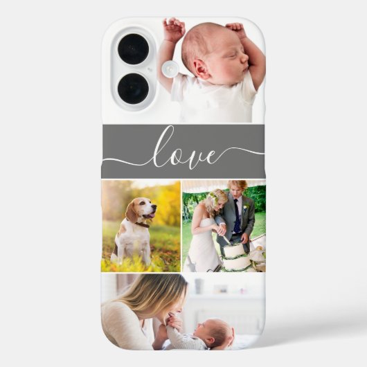 Familie Foto Herinneringen Liefde Script Custom Case-Mate iPhone Case (Achterkant)