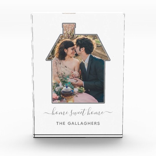 Familie Foto House Shape Housewarming Weddenschap (Voorkant)