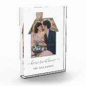 Familie Foto House Shape Housewarming Weddenschap (Links)