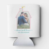 Familie Foto House Shape Housewarming Weddenschap Blikjeskoeler (Achterkant)