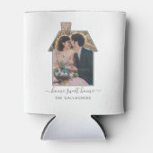 Familie Foto House Shape Housewarming Weddenschap  Blikjeskoeler (Voorkant)