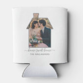 Familie Foto House Shape Housewarming Weddenschap  Blikjeskoeler (Achterkant)