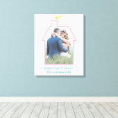 Familie Foto House Shape Housewarming Weddenschap  Canvas Afdruk (Insitu (Houten vloer))