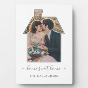 Familie Foto House Shape Housewarming Weddenschap Fotoplaat