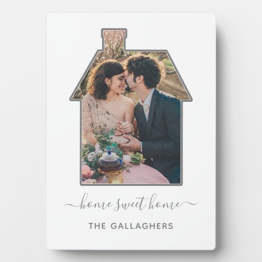 Familie Foto House Shape Housewarming Weddenschap  Fotoplaat (voorkant)