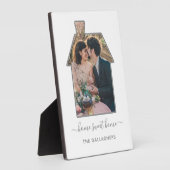 Familie Foto House Shape Housewarming Weddenschap  Fotoplaat (Zijkant)