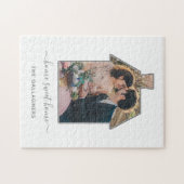 Familie Foto House Shape Housewarming Weddenschap  Legpuzzel (Horizontaal)