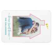 Familie Foto House Shape Housewarming Weddenschap  Magneet (Horizontaal)