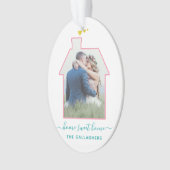 Familie Foto House Shape Housewarming Weddenschap  Ornament (voorkant)