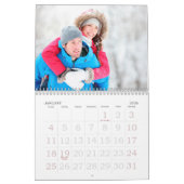 Familie foto kalender, bewerkbare poeder kalender (Jan 2026)